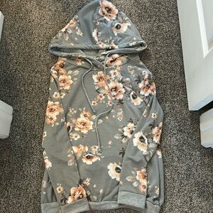 Cute flower print hoodie